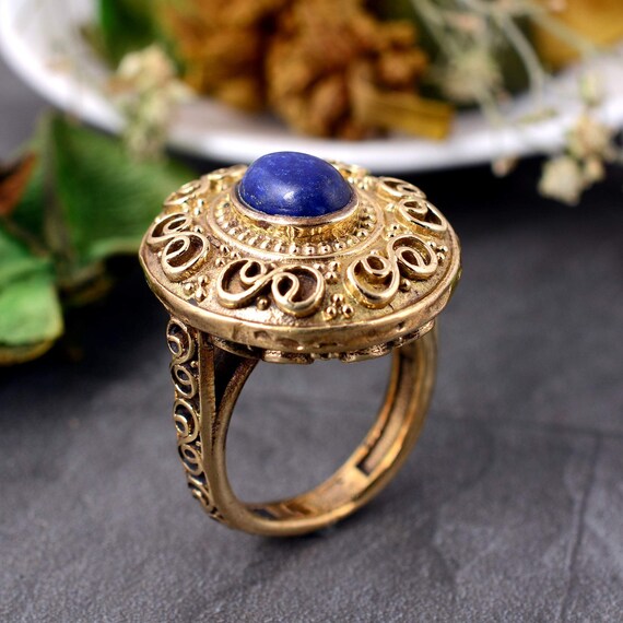 Bague avec lapis lazuli new arrivals
