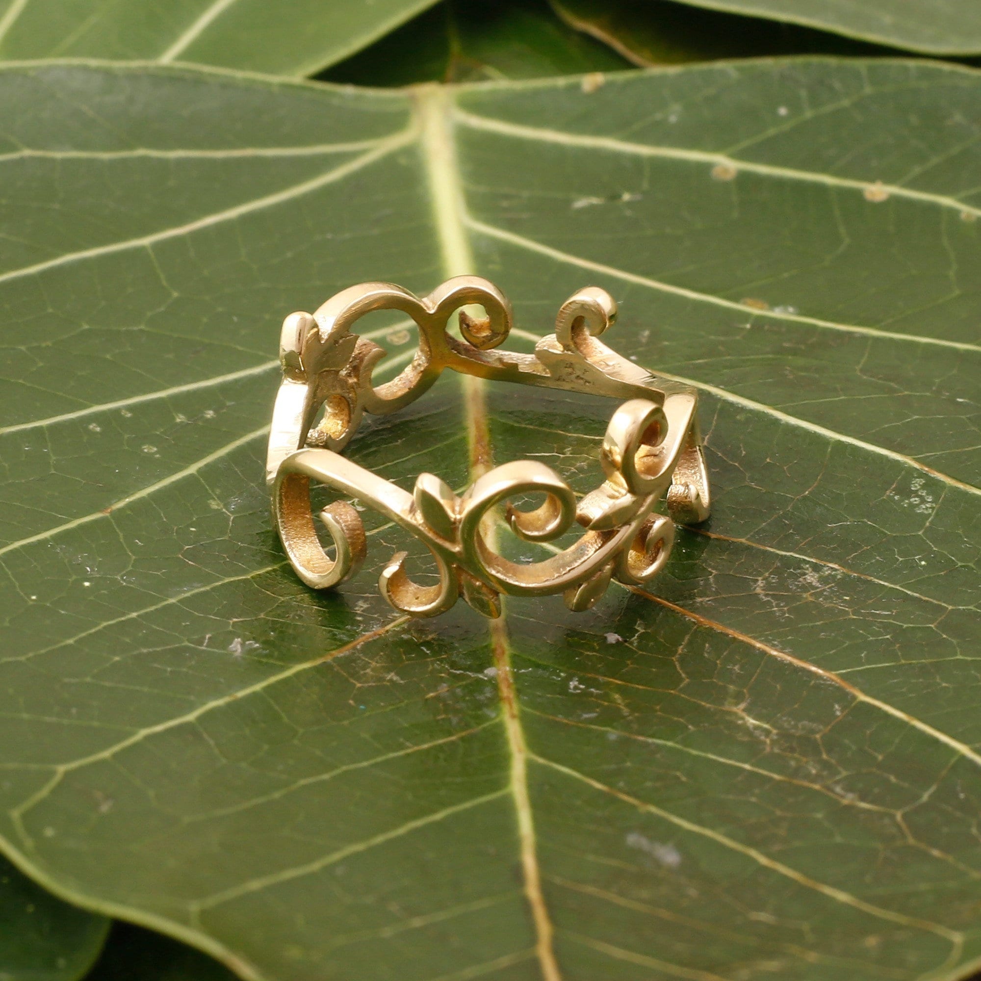 14K Gold Filigree Ring Handmade Gold Ring Dainty Lace Ring Etsy