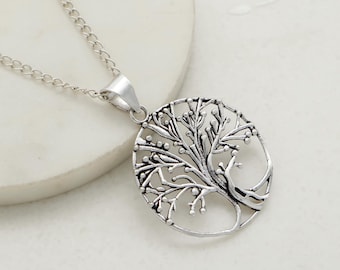 Collier pendentif arbre de vie, bijoux arbre celtique, pendentif en argent inspiré de la nature, breloque arbre spirituel, collier bohème, cadeau pour maman.