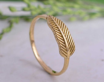 Brass Gold Leaf Branch Ring, 14k Solid Gold Ring, silver Ring, Minimalist Fine Jewelry, Gift for Her, Statement Ring, Everyday Gold Jewelry