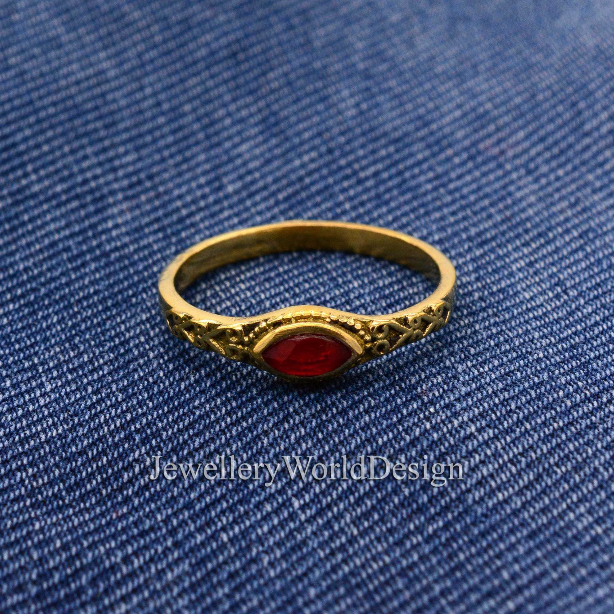 レッドストーンゴールドリング - Etsy 日本