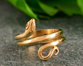 Bohemian Silver Snake Knuckle Midi Pinky Ring, Silver Stackable Animal Ring, Silver Adjustable Ring, Gift for Her, Brass ring, Gold Ring