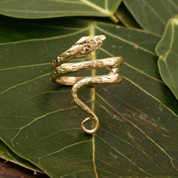 Gold Snake Animal Ring Adjustable Snake Ring Handmade Ring
