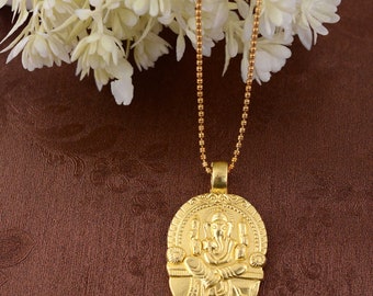 Ganesha necklace - gold ganesha - indian god - ganesh - yoga necklace - amulet - a 14k gold vermeil ganesha on a 14k gold filled chain