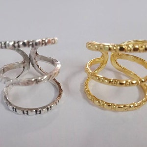 Arthritis finger splint sterling silver or brass adjustable handmade Gold hammered textured ring 1 piece, Mother gift, Gold filled ring, 14K