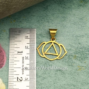 Ajna Chakra Pendant Necklace – Gold Plated Third Eye Symbol Jewelry for Spiritual Healing- Spiritual Gift for Healing & Balance