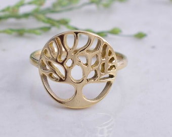 Anillo Árbol de la Vida, Anillo Árbol Dorado, Anillo Naturaleza Minimalista, Joyería Árbol Celta, Regalo Espiritual para Ella, Anillo Boho Hecho a Mano, jd - ycd,