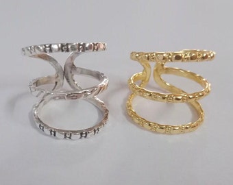 Arthritis Finger Splint Ring, Adjustable Double Band Support Ring, Gold or Silver Joint Pain Relief Ring, Stylish Finger Brace for Women