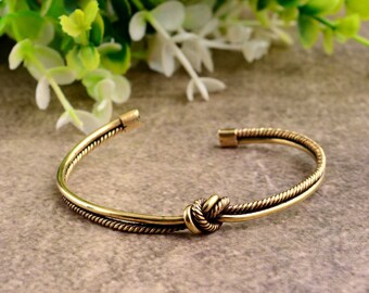 Gold Knot Bracelet • Silver Bangle Bracelet Cuff • Minimalist Bangles • Gift For Her • Bridesmaid