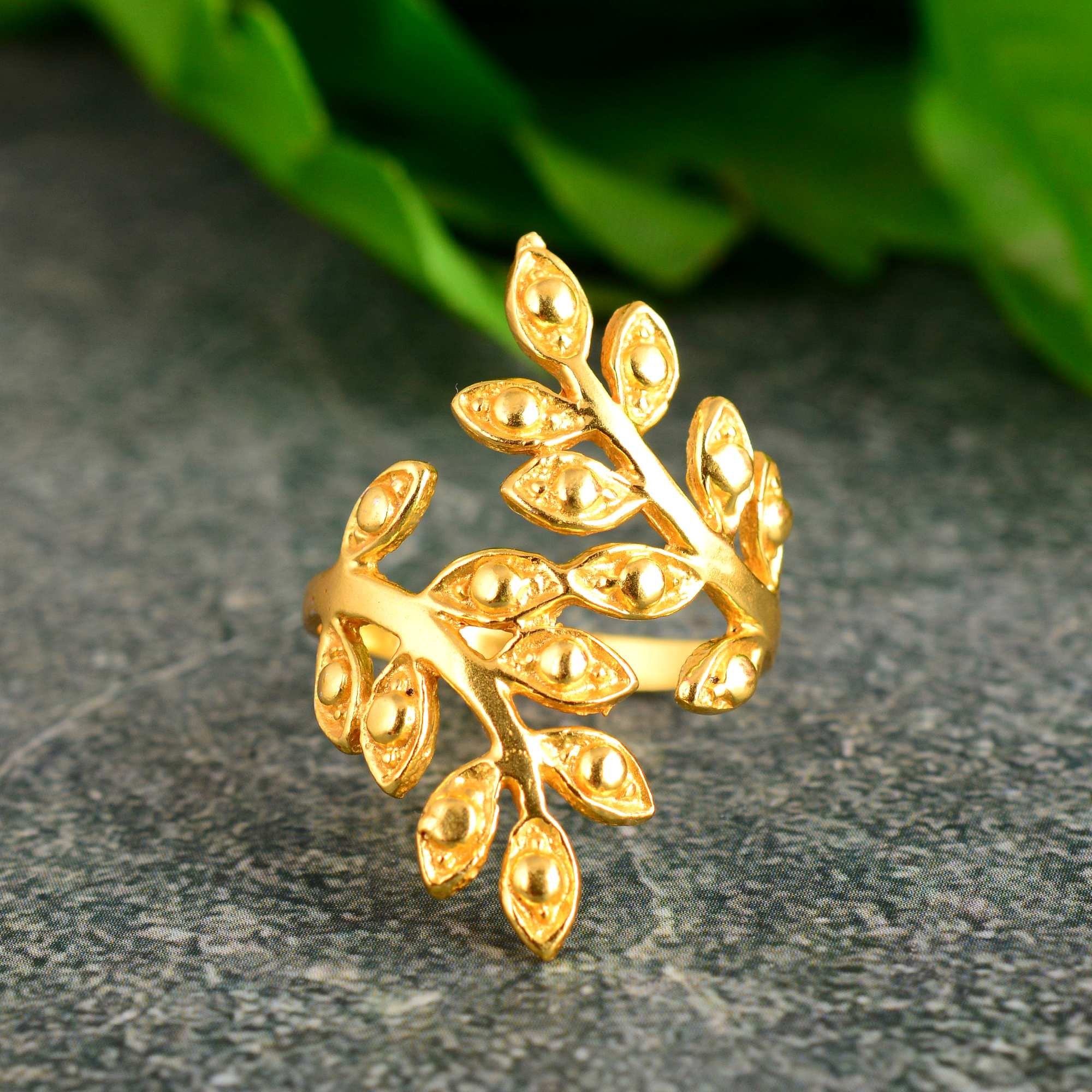 Gold Leaf Split Ring | Ayia – Ivys Attic Jewellery