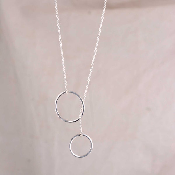 Minimal Dainty Circle Necklace, Delicate Layering Chain, Open Circle Pendant, 14k Gold Fill, Sterling Silver, Rose Gold plated