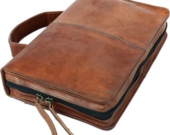 Leather Bible Cover, Book Cover Planner Cover with Handle and Back Pocket Jewish Bible Case Journal Book Case Bible Book Cover Custom size