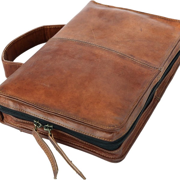 Leather Bible Cover, Book Cover Planner Cover with Handle and Back Pocket Jewish Bible Case Journal Book Case Bible Book Cover Custom size