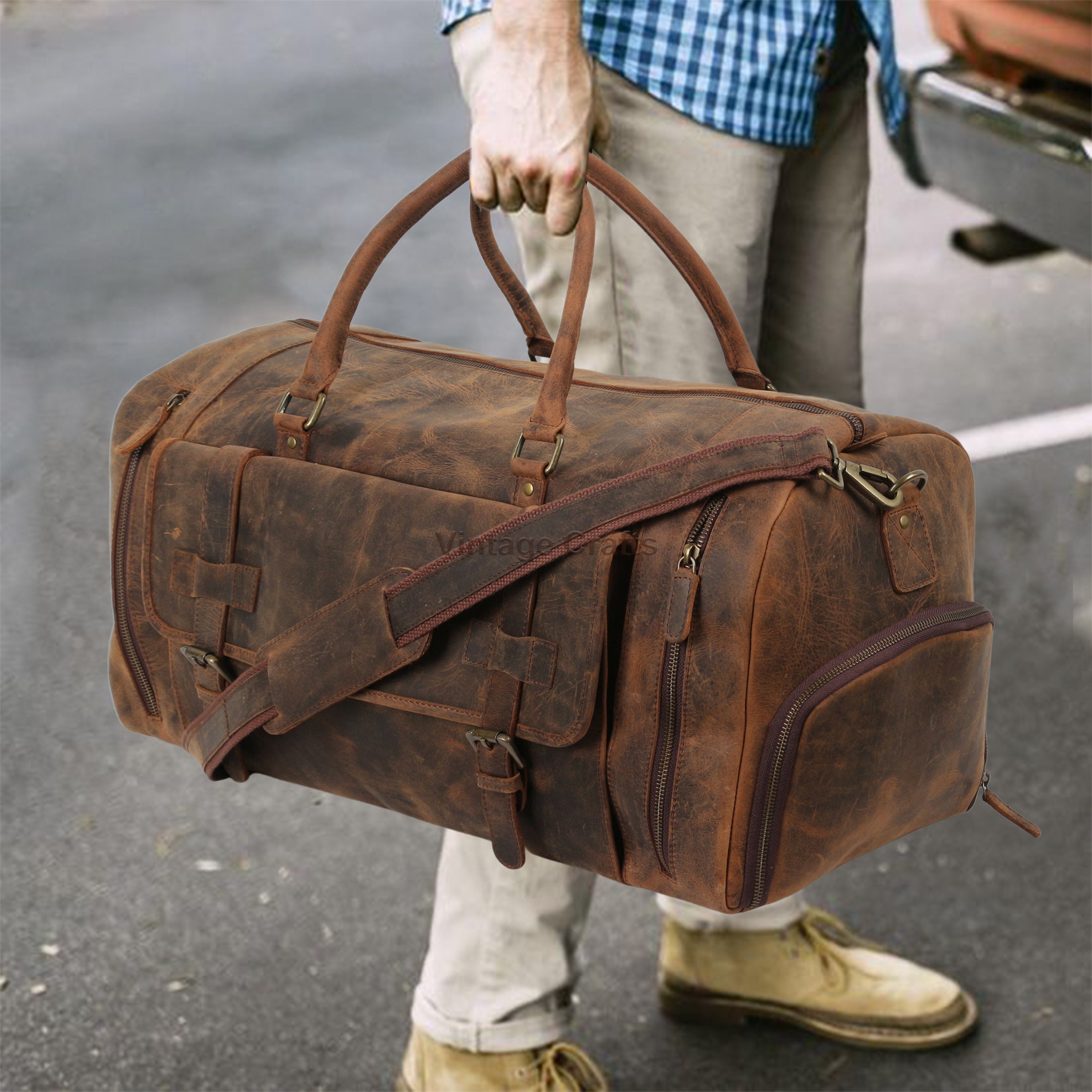 Personalized Gifts for Him Genuine Leather Weekender Bag - Etsy