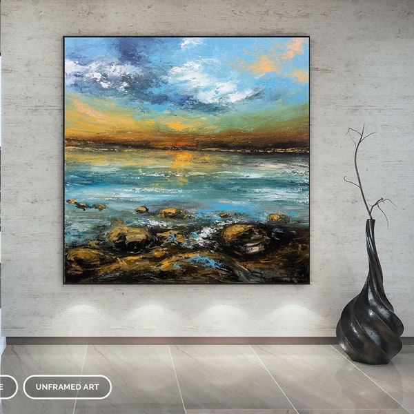 Extra Large Wall Art Palette Knife Artwork Original Painting,Painting on Canvas Modern Wall Decor Contemporary Art, Abstract Painting DMC139