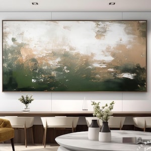 Original Handmade Textured Abstract Art, Neutral Abstract For Wall, Acrylic on Canvas for Modern Home Decor, green Custom Gift For Him