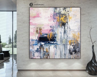 Acrylic Paintings On Canvas - Modern Decor, Abstract Canvas Art, Gallery Wall Art, Original Abstract Painting, Dining Room Wall Art, C01065