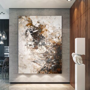 Extra Large Vertical Brown Wall Artwork, Luxury Master Bedroom Artwork ...