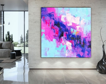 Extra Large Wall Art Original Painting on Canvas Contemporary Wallart Modern Abstract Living Room Wall ArtColorful Abstract Painting lac649
