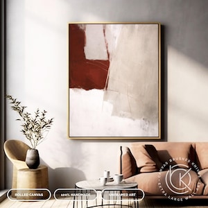 Nordic & Grey Canvas Wall Art, White And Brown Abstract Textured Painting, Modern Minimalist Painting On Canvas, Unique Art For Home Deco