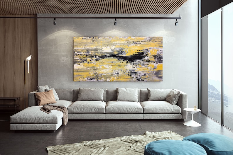 Large Abstract Painting on Canvas,Large Painting on Canvas,painting colorful,gold canvas painting,home decor modern DAC050