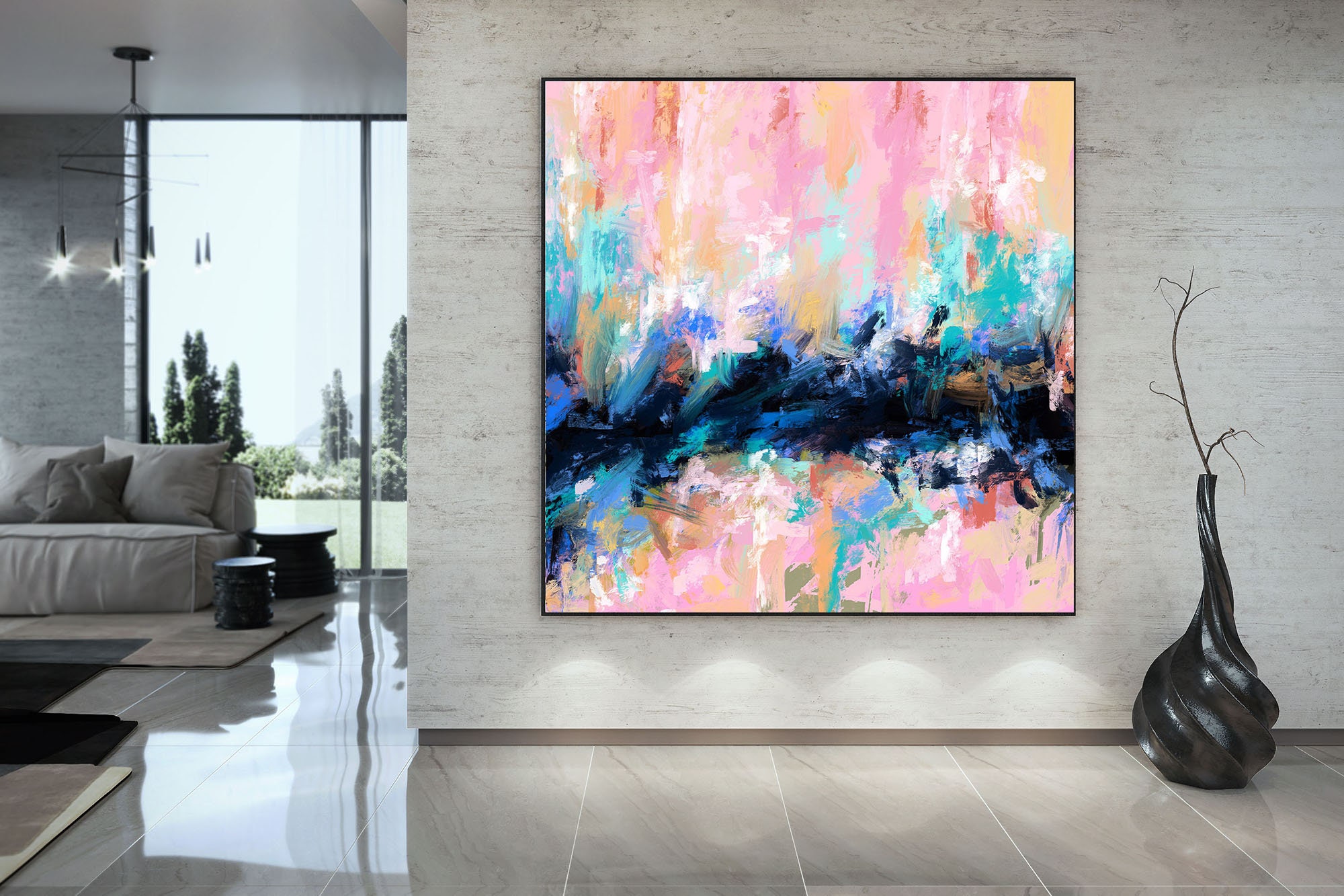 Große Wanddekoration abstrakte Malerei moderne | Etsy