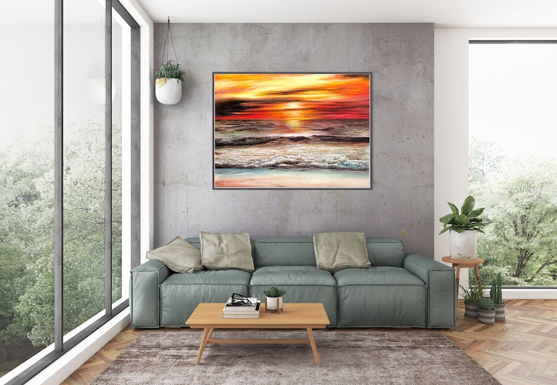 Buy Extra Large Horizon Seascape Wave Painting Modern Acrylic Online in ...