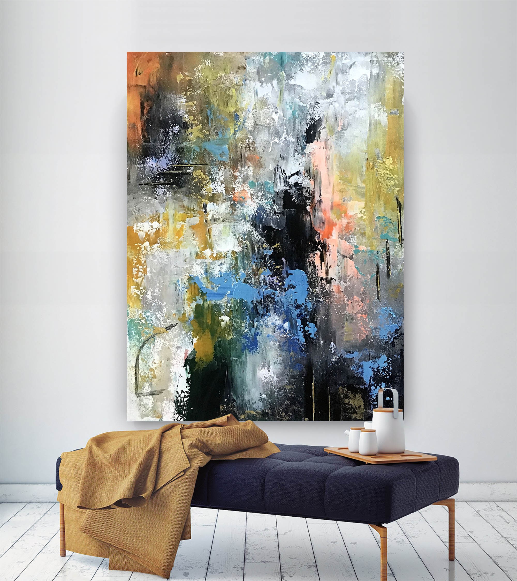 Large Modern Wall Art Paintinglarge Abstract Wall - Etsy UK