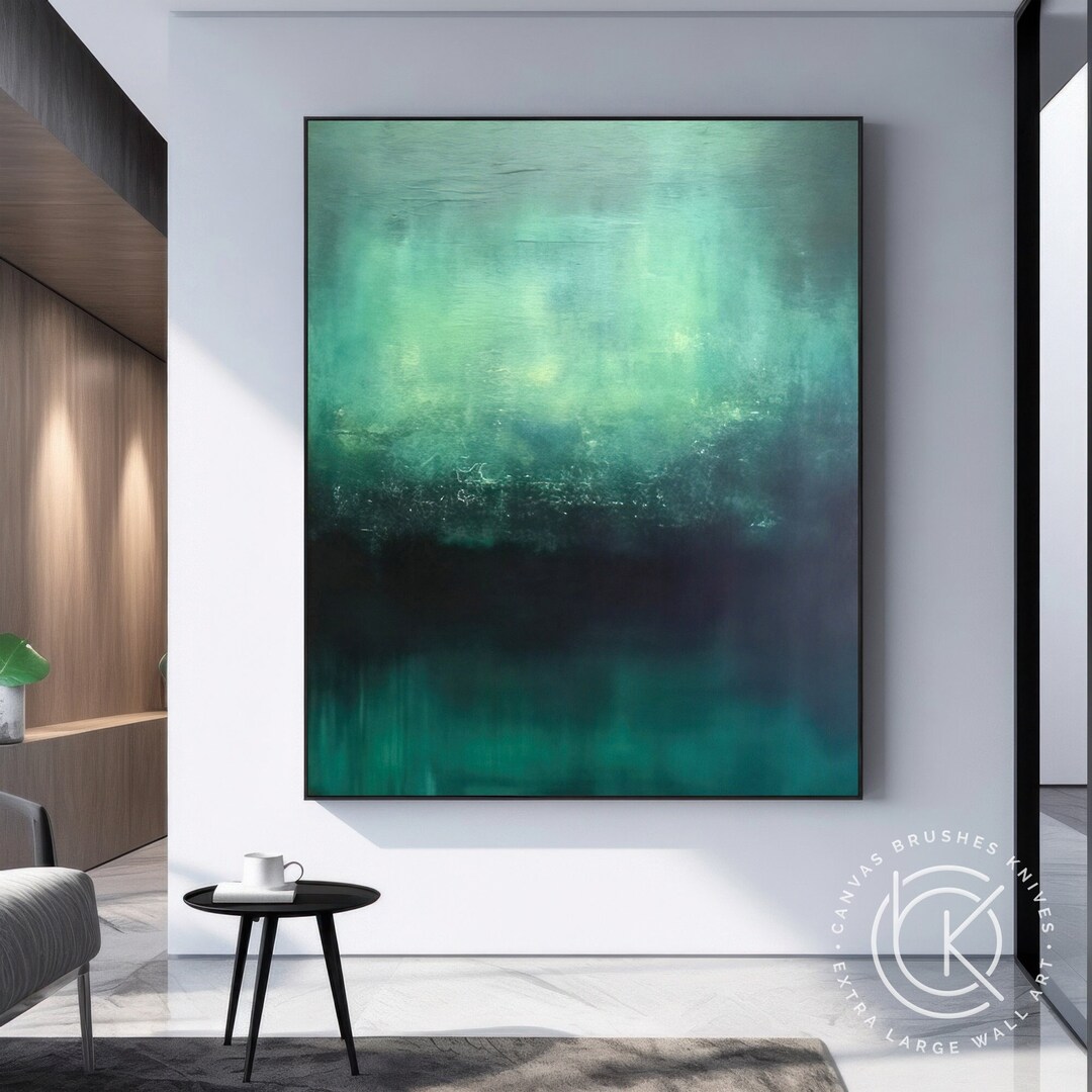Oversized Light Olive Green Artwork for Living Room Customize - Etsy