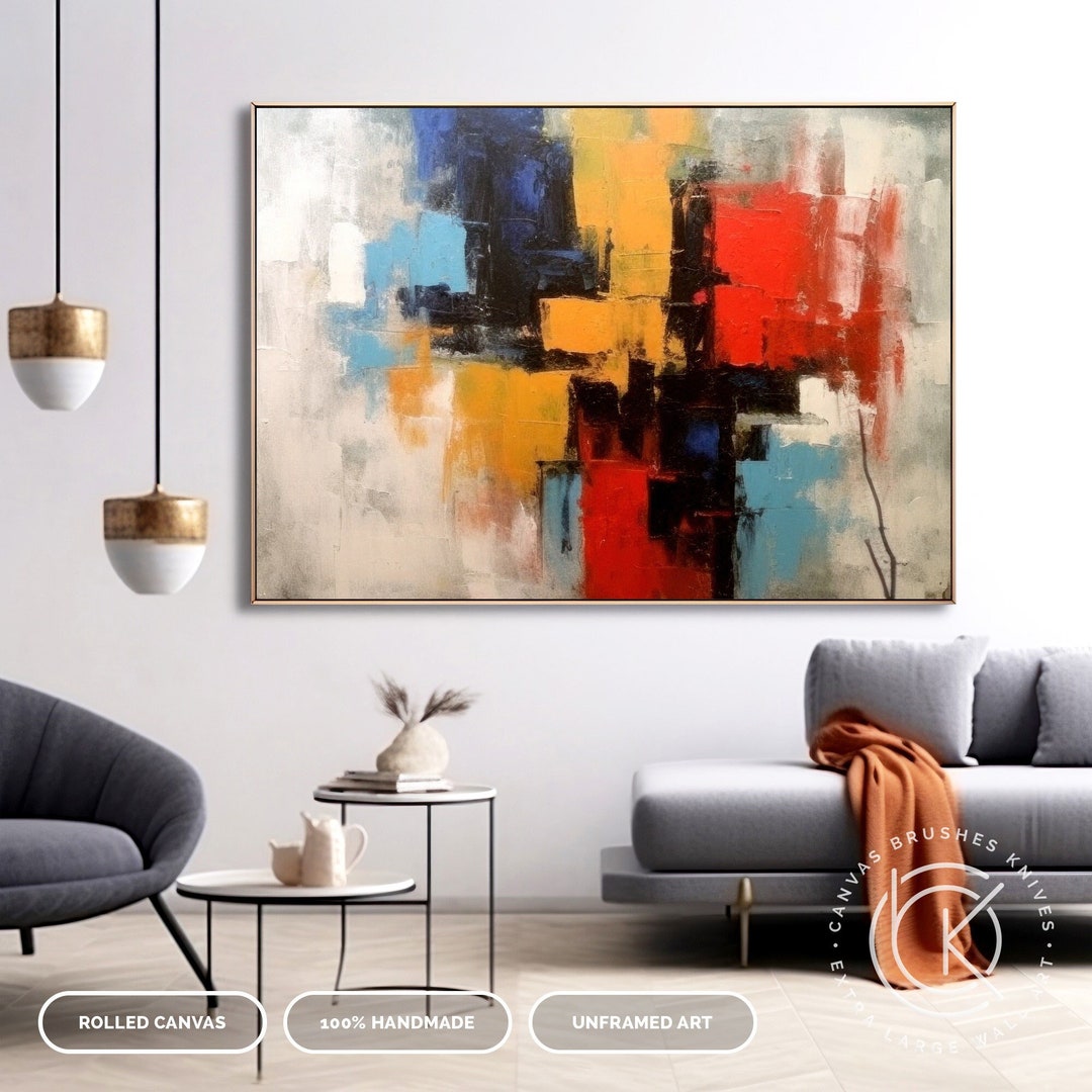Handpainted Customized Abstract Canvas Wall Art Unique Fancy Etsy