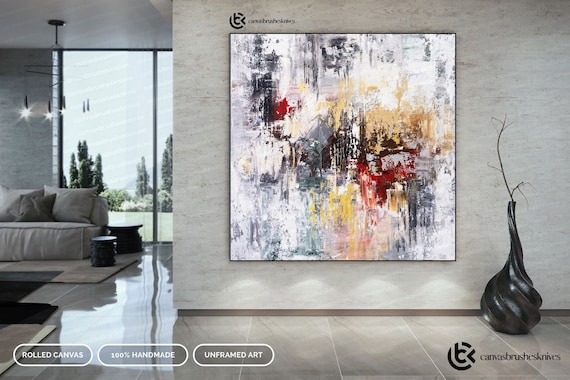 Large Painting on Canvas, Living Room Wall Art Paintings, Acrylic Abst