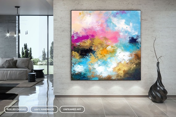 Canvas Painting for Living Room, Modern Wall Art Painting, Huge Contem –  Paintingforhome