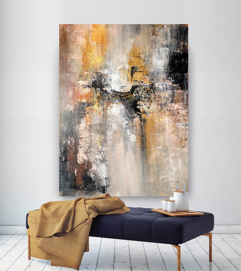 Large Abstract Painting,Modern abstract painting,original painting,bathroom wall art,xl abstract painting,acrylic textured art BNC032 image 4