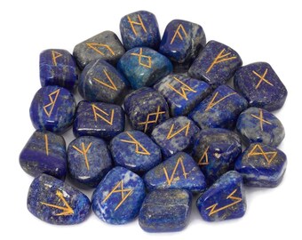 Lapis Lazuli PerthroPerthPerthoPertraPeorth Rune Stone Pendant