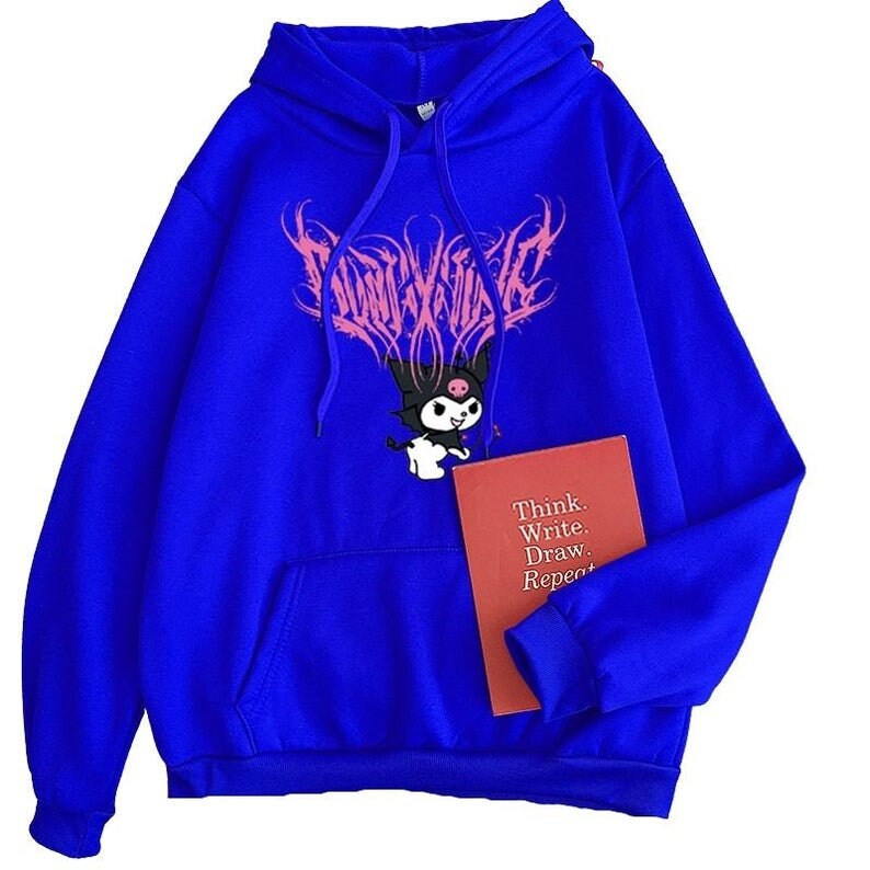 Kuromi Pink Pastel Goth Hoodie Sanrio Kawaii Clothing Harajuku Etsy