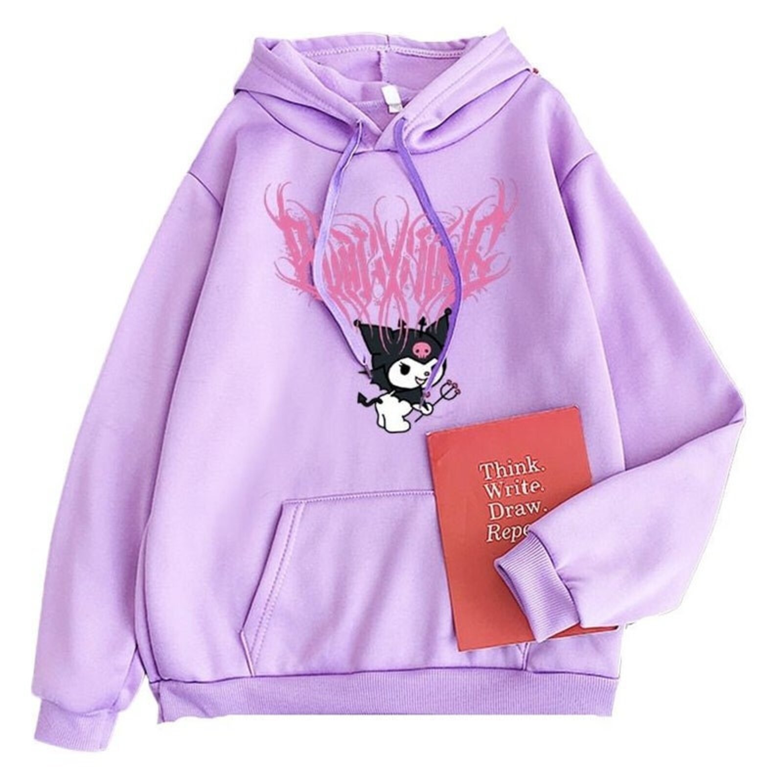 Kuromi Pink Pastel Goth Hoodie Sanrio Kawaii Clothing Harajuku Etsy