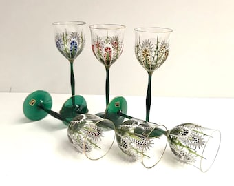 Vintage Handmade Glasses  Gluskunst Hirtreiter | Rare Collection Glasses | Crystal Wine Glasses | Gluskunst Hirtreiter, Bavaria 1980s&#39; |
