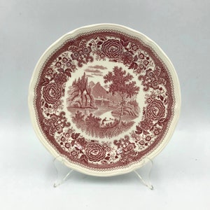 Villeroy & Boch Dinner Plates Villeroy and Boch Vintage Plate Dinner Plates Set Red Burgenland Bone China Porcelain Vintage image 2
