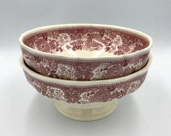 Villeroy & Boch Salad Bowl | Villeroy and Boch Vintage Red Bowl | Red Burgenland | Bone China Porcelain Serving Dish | Vintage Serving Bowl