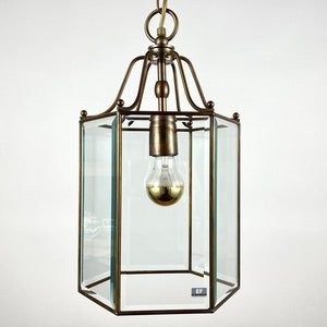 EF. Frantzen Lantern Lighting | Modern Chandelier | Stylish Lantern Chandelier | Beveled Glass Lantern | Brass Lantern Chandelier | Brass