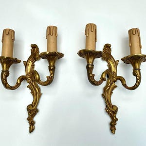 Sconces Antique French Rococo Bronze Wall Sconces Pair French Rococo Bronze Wall Lights Pair of Antique French Rococo Wall Sconce Elegant
