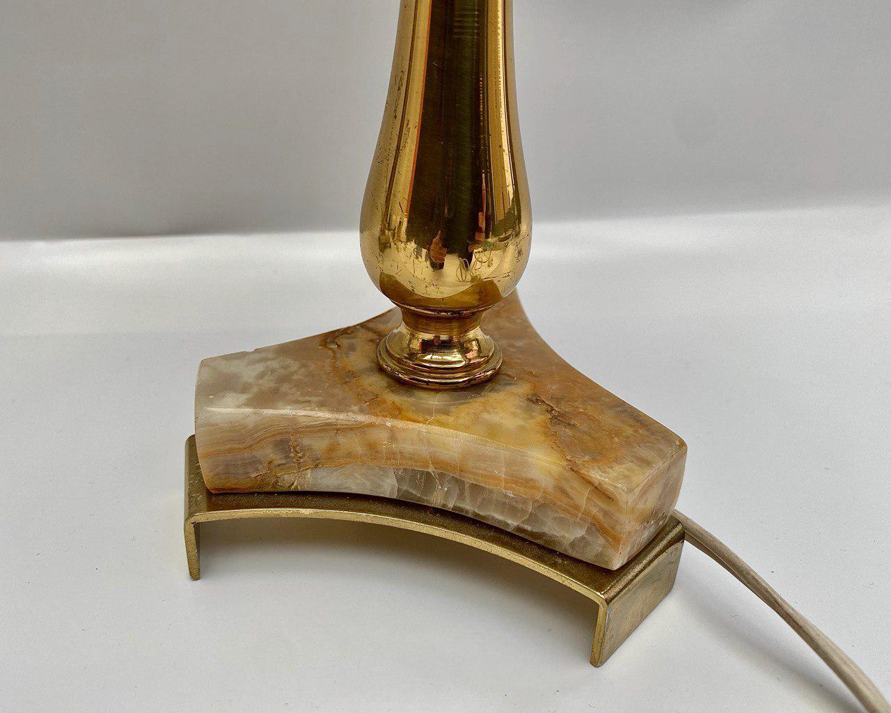 ヴィンテージ オニキス＆金箔テーブルランプ ペア - 1970年代ベルギー
