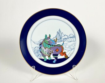 Vintage Rosenthal Fauna Fantastica Plate: Brigitte Doege Cobalt