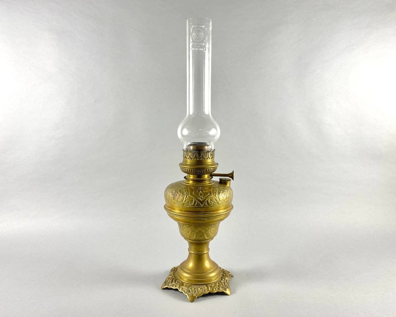 Vintage L&B Brevete Marque Deposee Brass Oil Lamp, Belgium, 1970