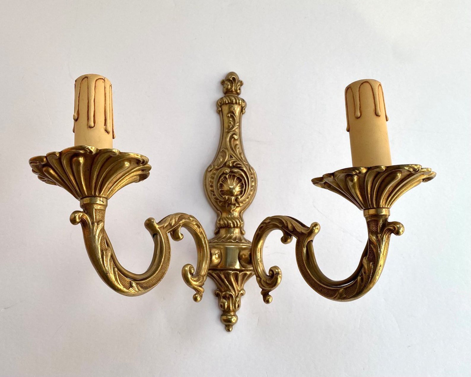 Gilt Bronze Wall Lamp Double Armed Wall Light Wall Sconce in Candelabra ...