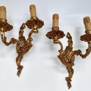 Wall Sconces Antique French Rococo Bronze Wall Sconces French Bronze Rococo Style 2 Light Early 20th Century French Rococo Bronze Wall Lamps