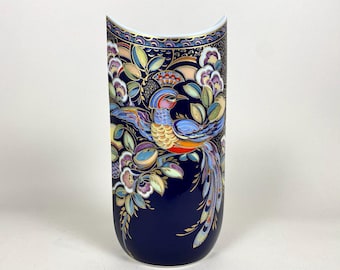 Vintage Kaiser Porcelain Vase: Karibik Peacock Design, Germany, 1980s