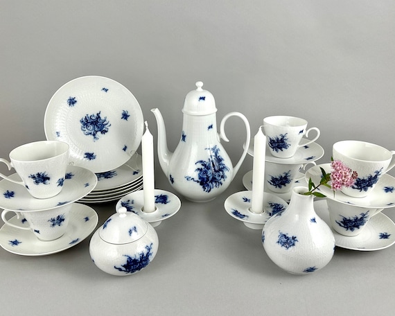 Vintage Björn Wiinblad Rosenthal Tea Set: Studio Linie Blue Floral