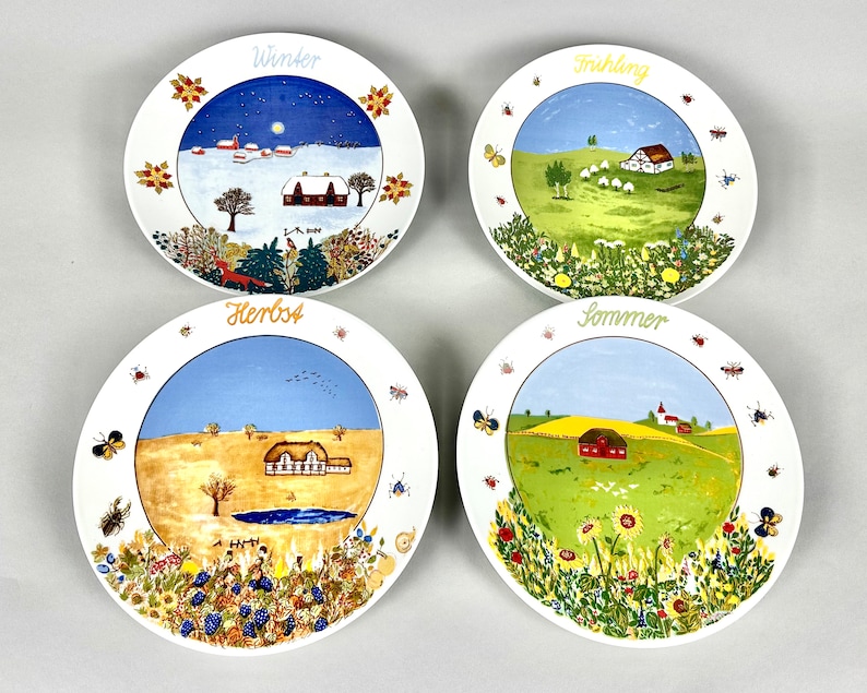 Amazing Set of Porcelain Wall Plates From Kahla GDR Four Etsy