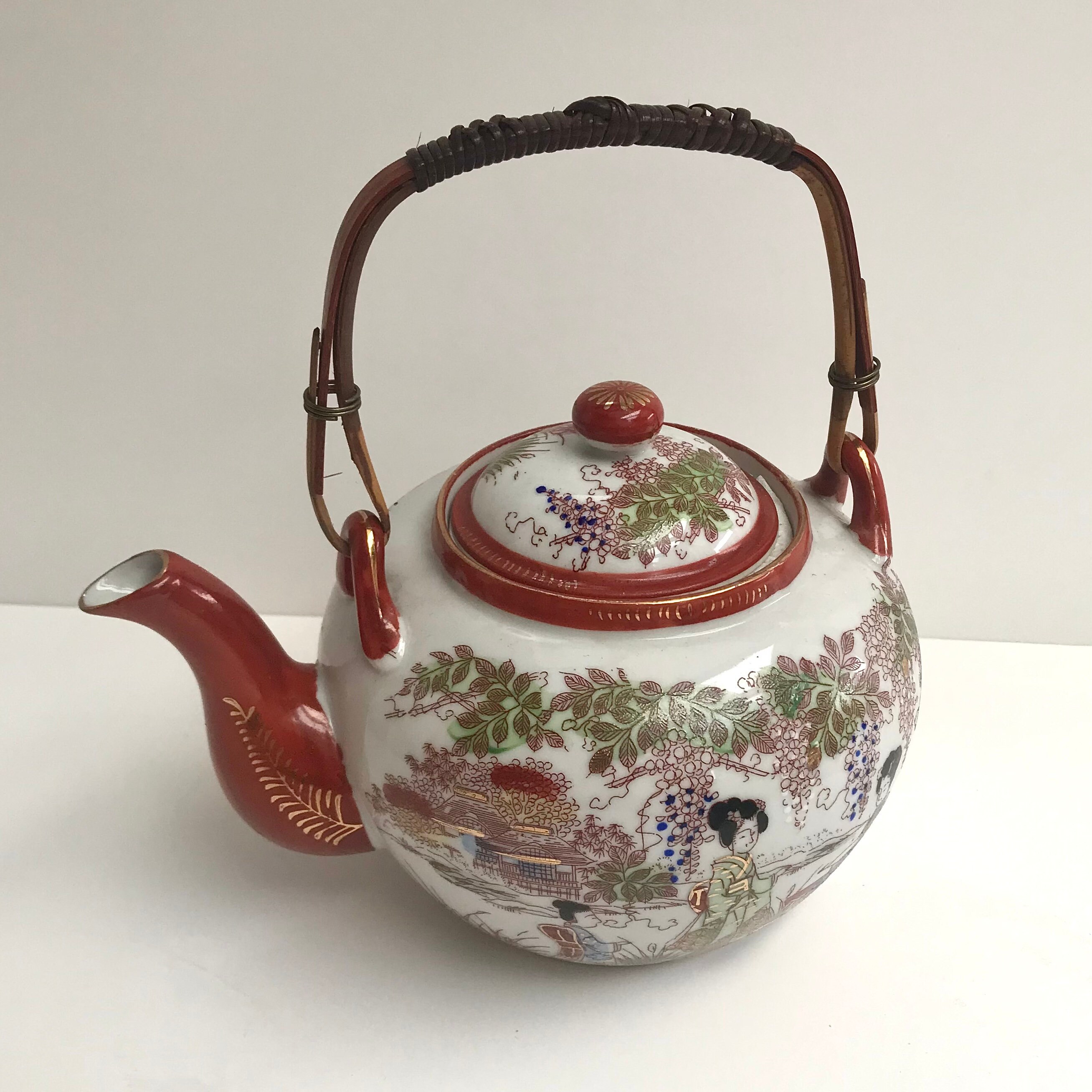 Vintage Japanese Eggshell Porcelain Tea Set: Lithophane Geisha, 24k ...